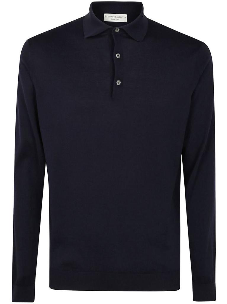 Tシャツ・カットソー FILIPPO DE LAURENTIIS LONG SLEEVES POLO FILIPPO DE LAURENTIIS Men's Long Sleeve Wool Polo Shirt