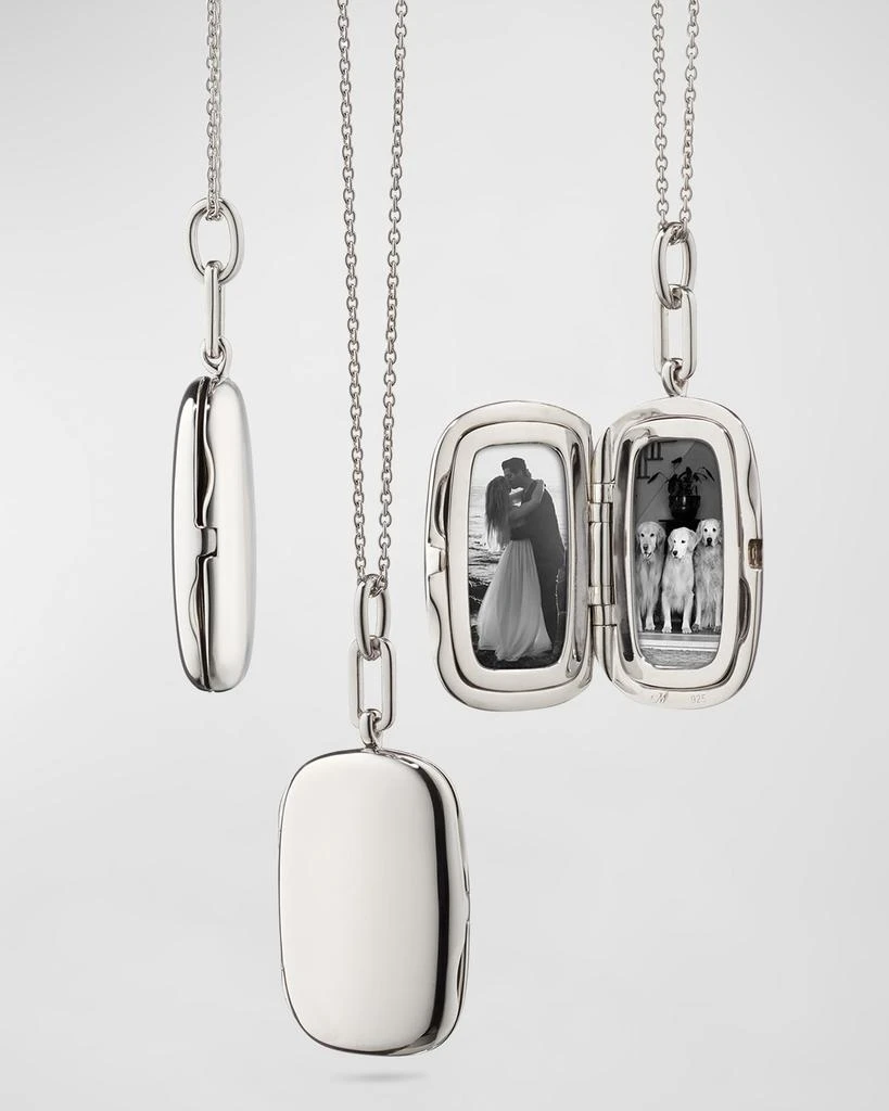 Monica Rich Kosann 925 Sterling Silver Slim Rectangle Locket Necklace 1