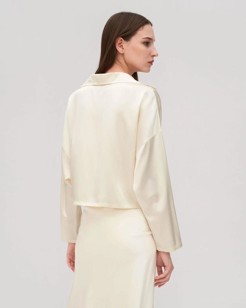LILYSILK Retro Batwing Silk Osmanthus Shirt for Women 3