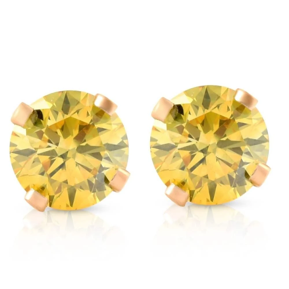 Pompeii3 1/4 Ct T.W. Fancy Canary Yellow Lab Diamond Studs 14K Yellow Gold Lab Grown
