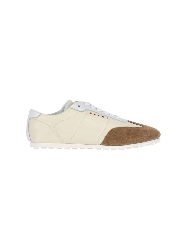 Marni White Sneakers With Suede Accents