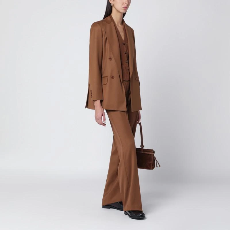 Max Mara Tan double-breasted wool blazer 2