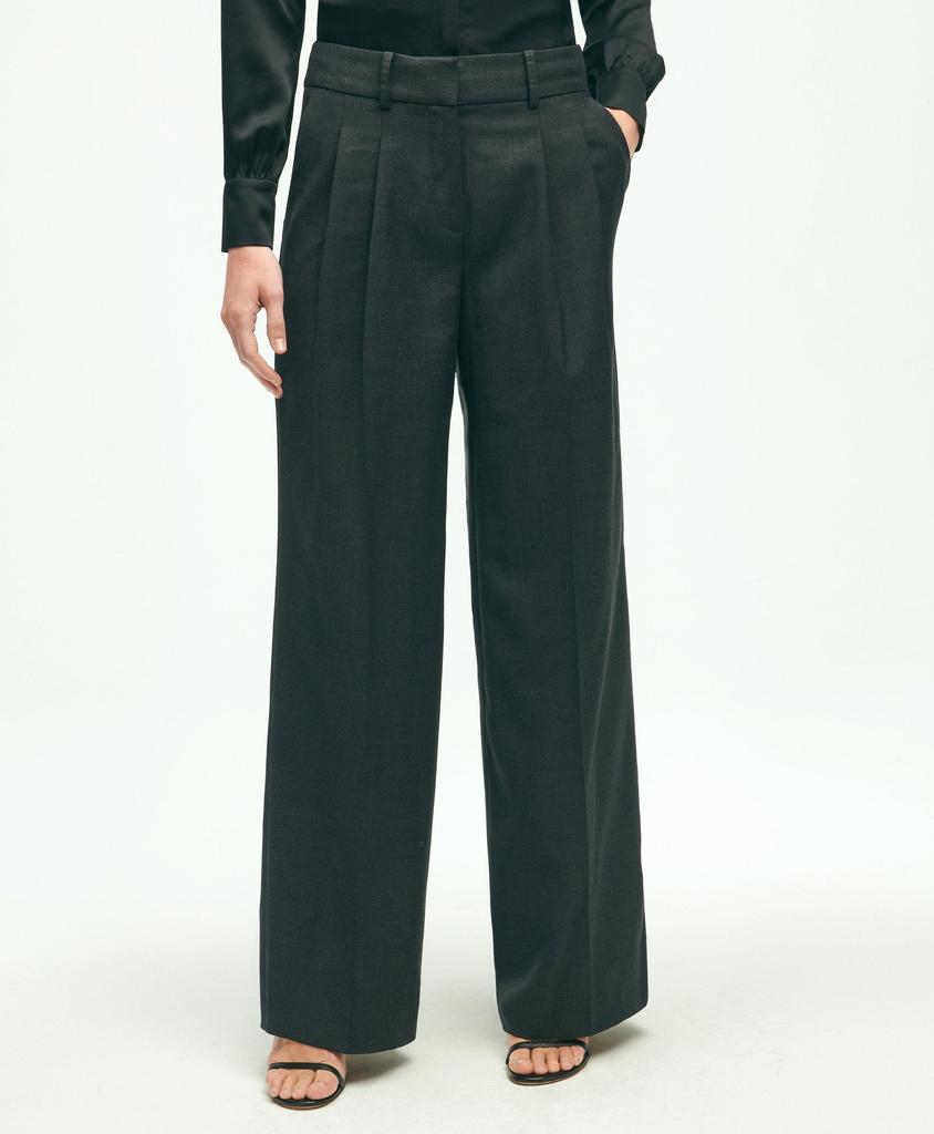 Brooks Brothers Wool Cashmere Wide Leg Trousers