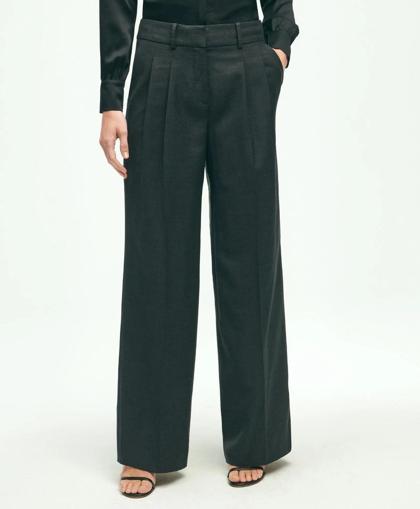 Brooks Brothers Wool Cashmere Wide Leg Trousers 1