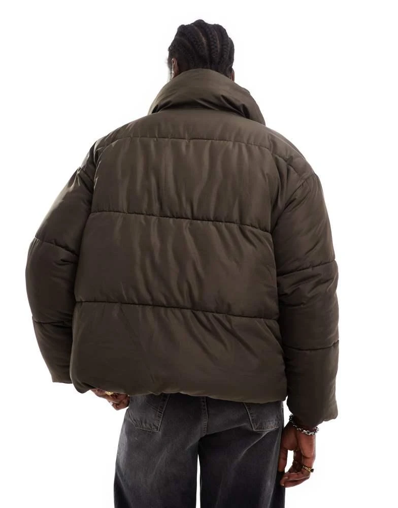 COLLUSION COLLUSION unisex puffer jacket in Brown 3