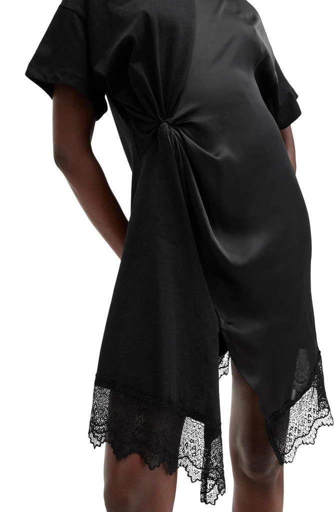 ALL SAINTS Lana Mixed Media Lace Trim T-Shirt Minidress 4