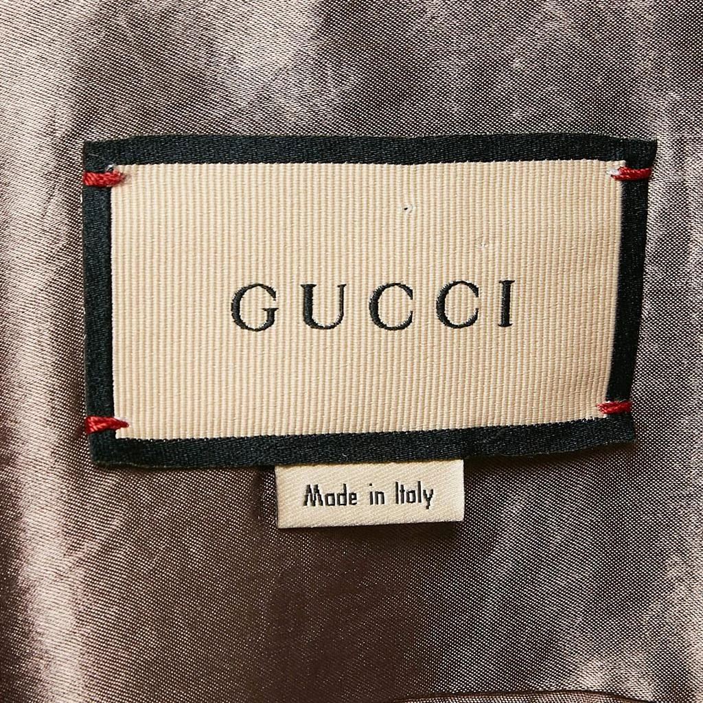 Gucci Gucci Brown Logo Applique Satin Hawaii Bowling Shirt S 5