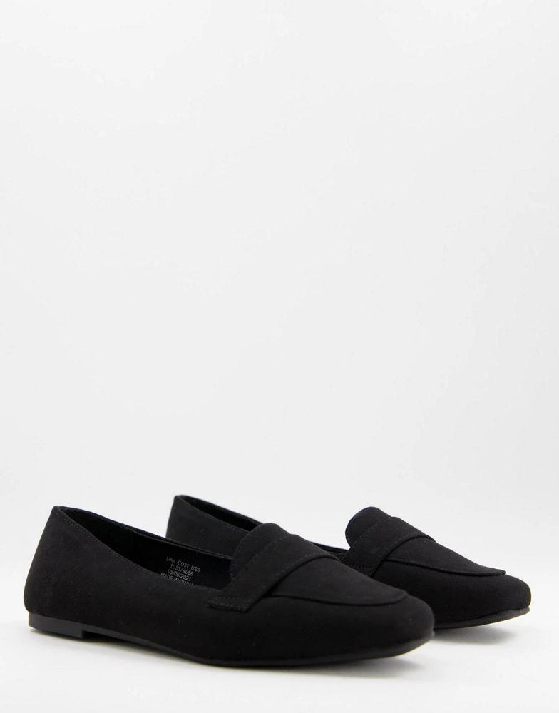 ASOS ASOS DESIGN Lilie loafer ballet flats in black suedette 1