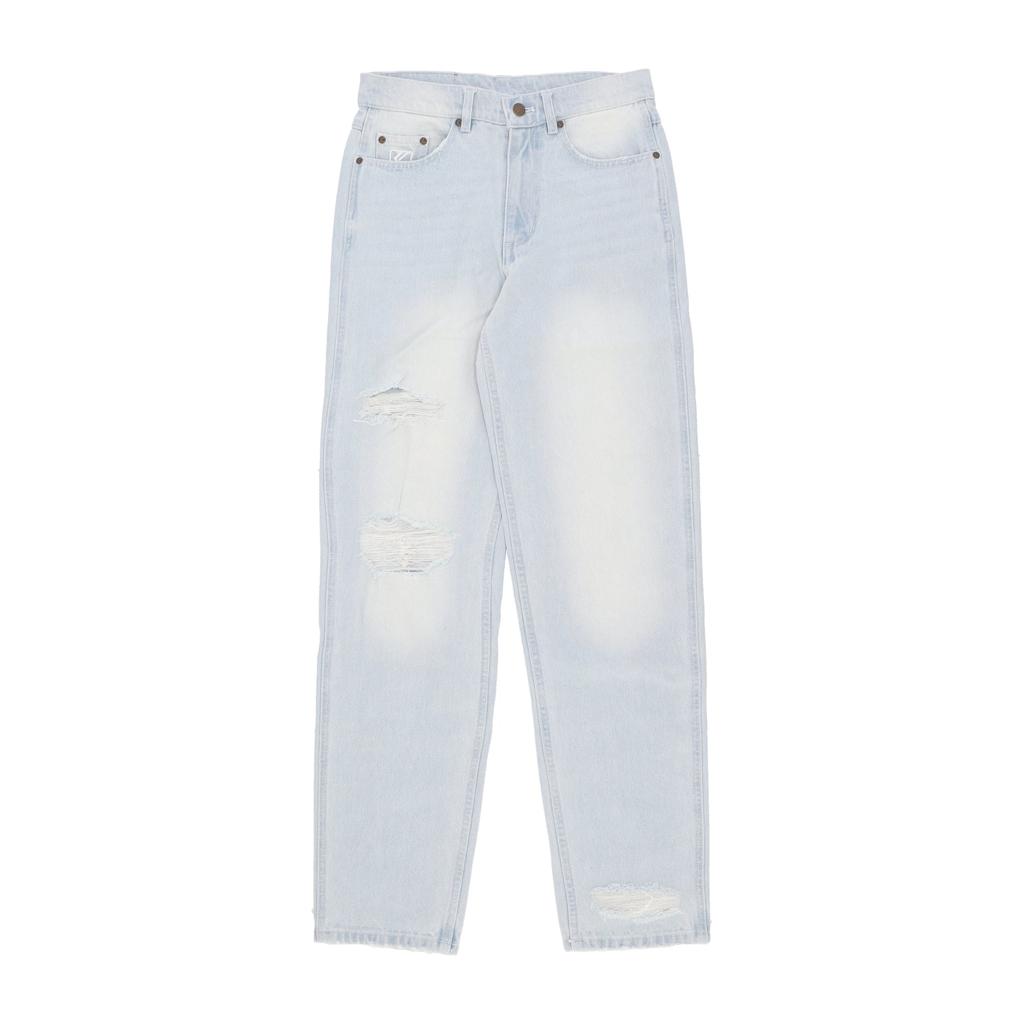 Karl Kani Men's Jeans Baggy Five Pocket Heavy Distressed Denim Pant Light Blue