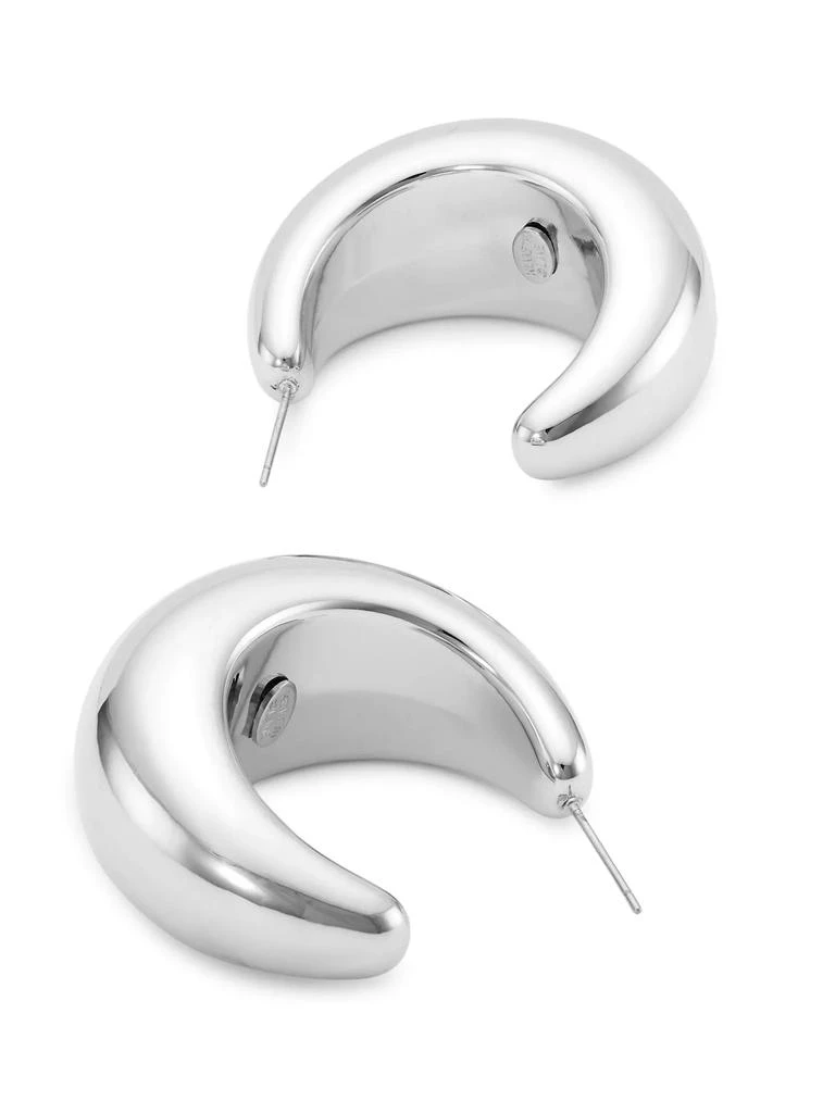 Kenneth Jay Lane Rhodium-Plated Half-Hoop Earrings 3