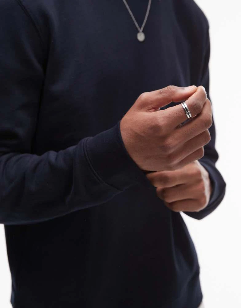 ARKET ARKET minimal jersey sweatshirt with crew neck in navy 4