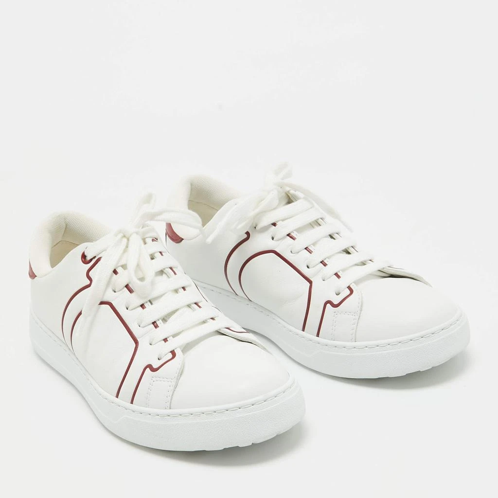 Salvatore Ferragamo Ferragamo White/Red Leather Classic Tennis Low Top Sneakers Size 40 4