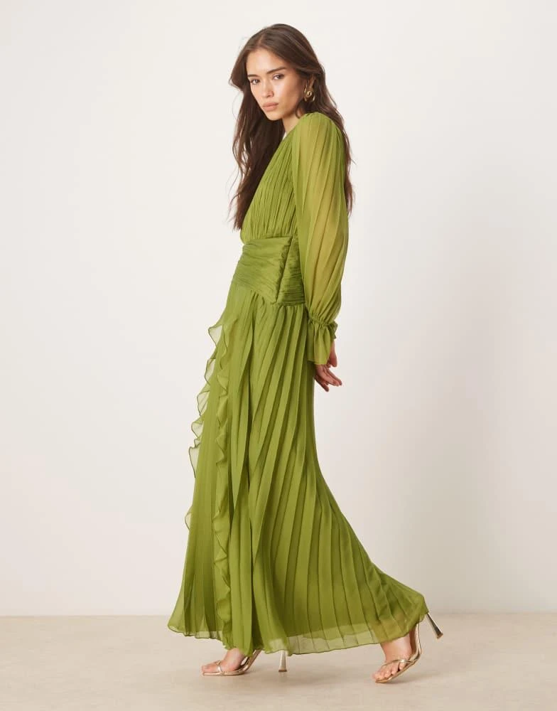 ASOS DESIGN high neck ruched belt detail maxi dress in olive green  On  Sale Now with Up to 10% Off | Discover Exclusive Deals & Savings at  BeyondStyle  Authentic ASOS
