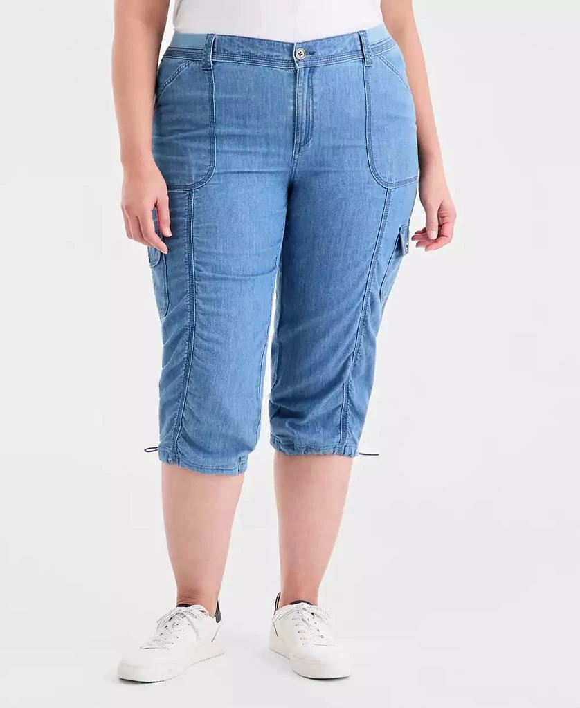 Style 
Co Plus Size Mid-Rise Cotton Chambray Capri Pants, Macy
s Exclusive 3