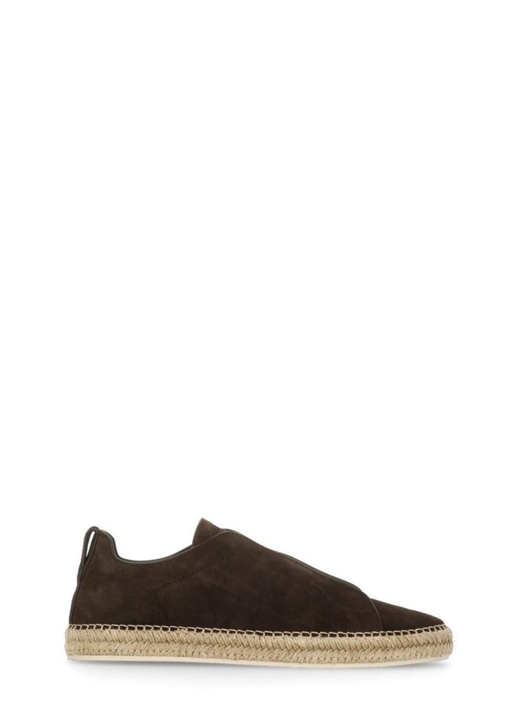 Zegna Brown Leather Espadrilles