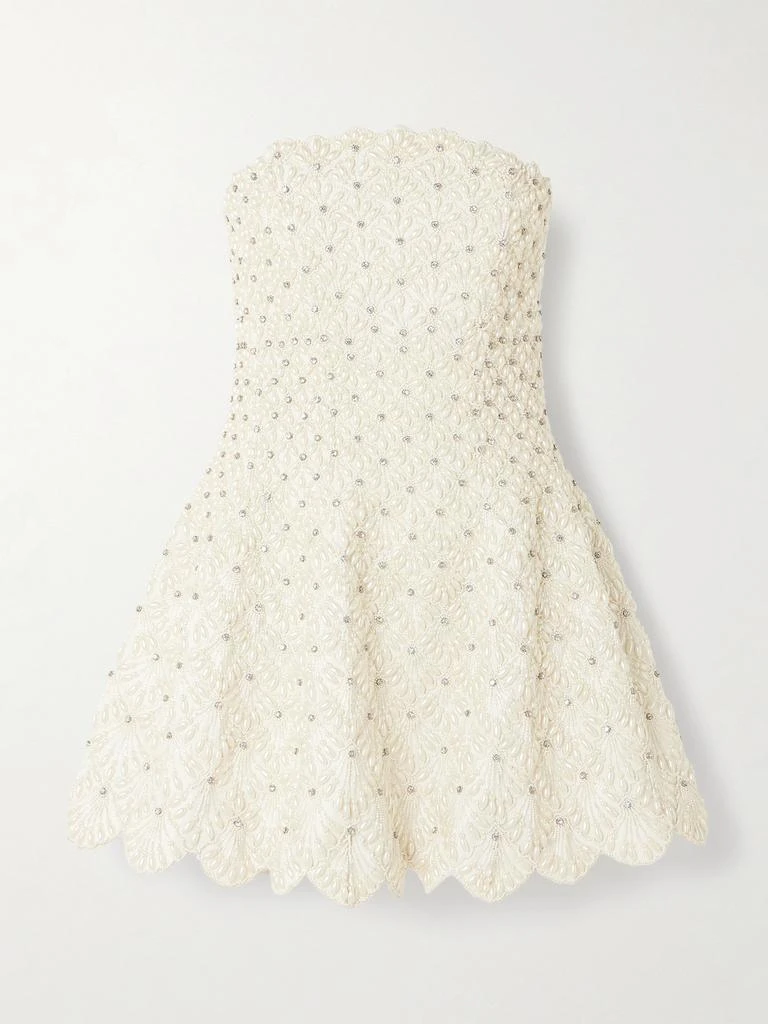 Clio Peppiatt Scallop Strapless Embellished Taffeta Mini Dress - Dresses &  Skirts - Free Shipping - BeyondStyle