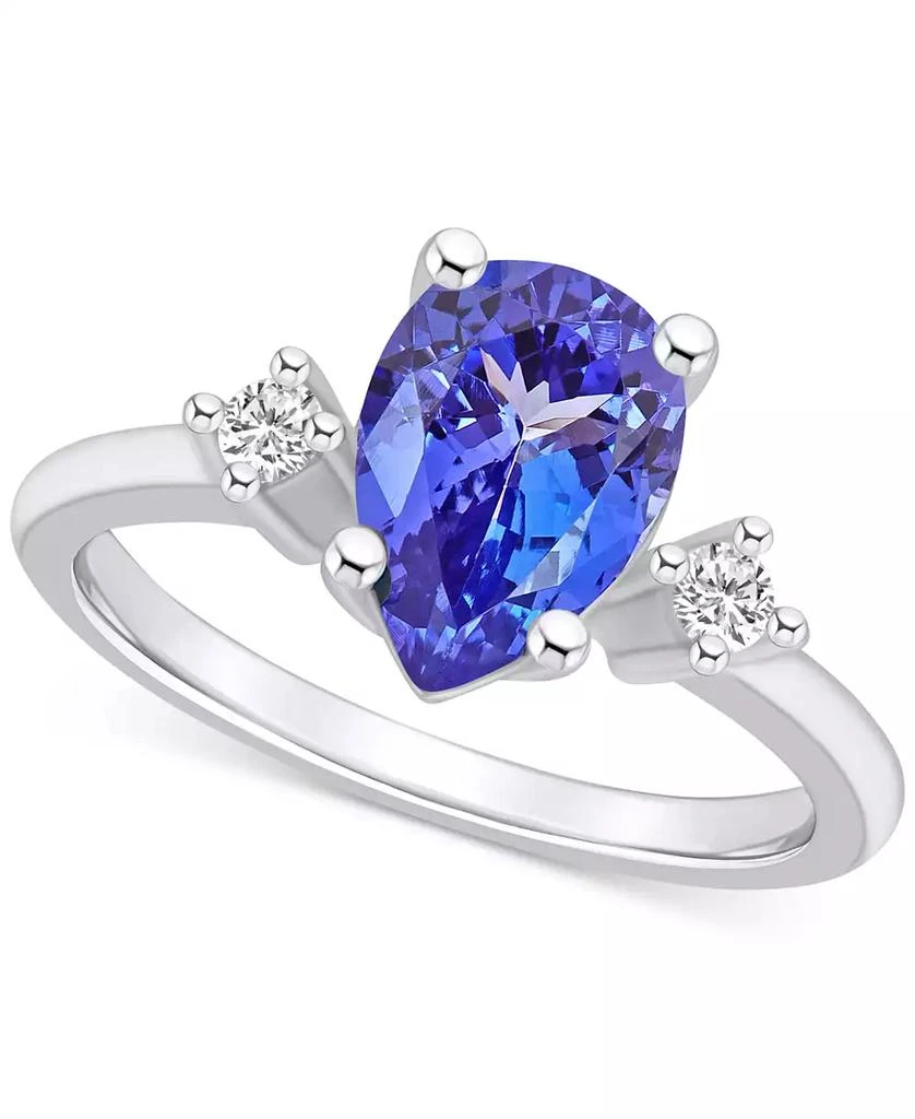 Macy's Tanzanite (1-7/8 ct. t.w.) & Diamond (1/10 ct. t.w.) Pear Ring in 14k Gold 1