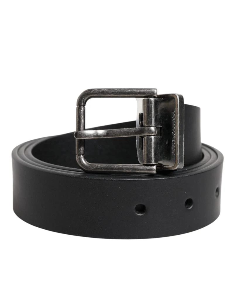 Dolce & Gabbana Black Classic Leather Metal Buckle Belt – On  display picture 1