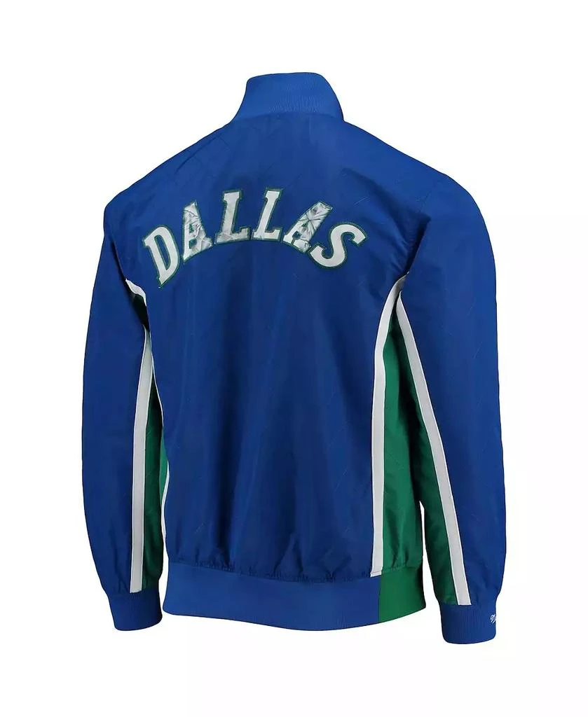 Mitchell & Ness Men's Dallas Mavericks Blue Hardwood Classics 75th Anniversary Authentic Warmup Full-Snap Jacket 4