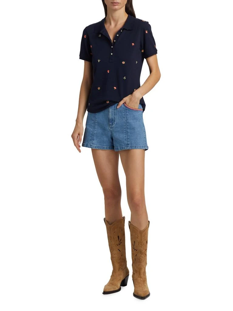 Cinq à Sept Diana Embroidered Polo Top 2