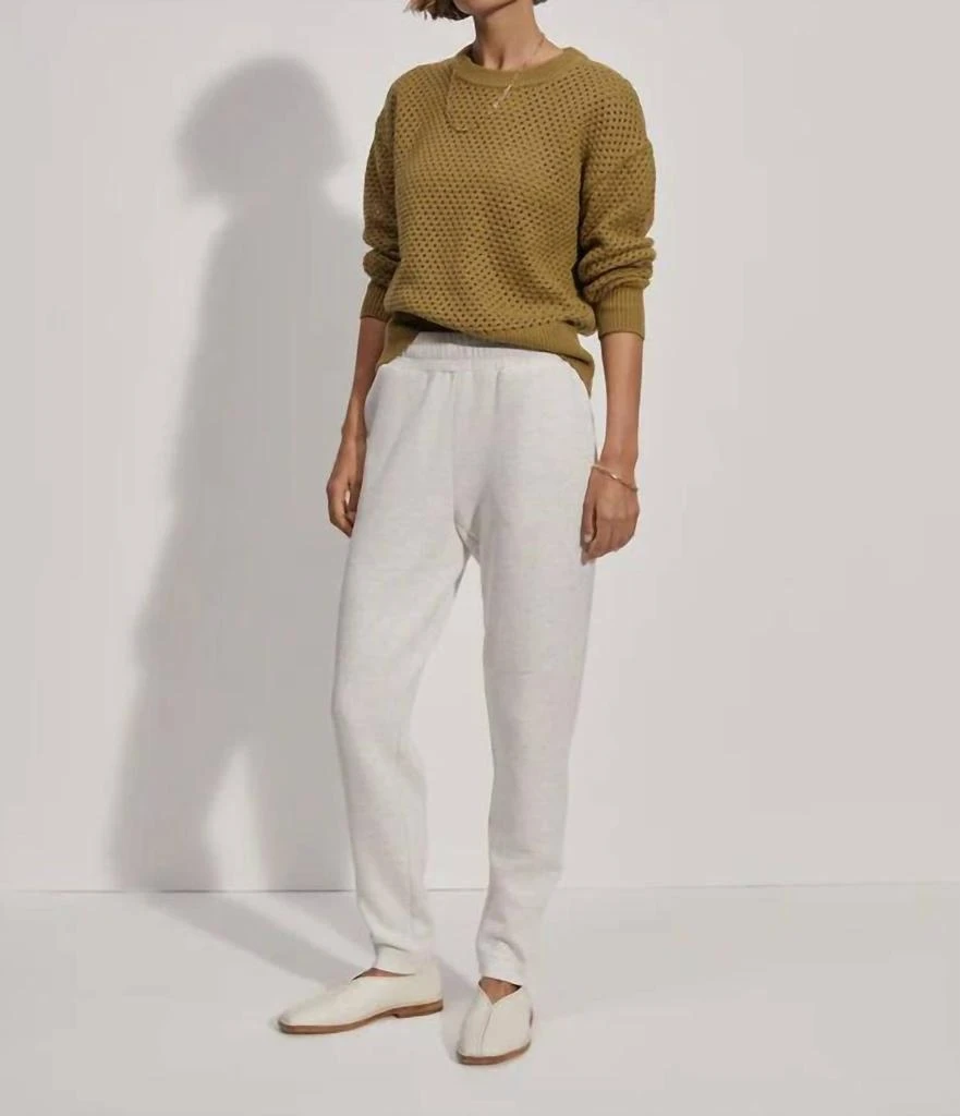 Varley Slim Zip Hem Pants In Ivory Marl 1