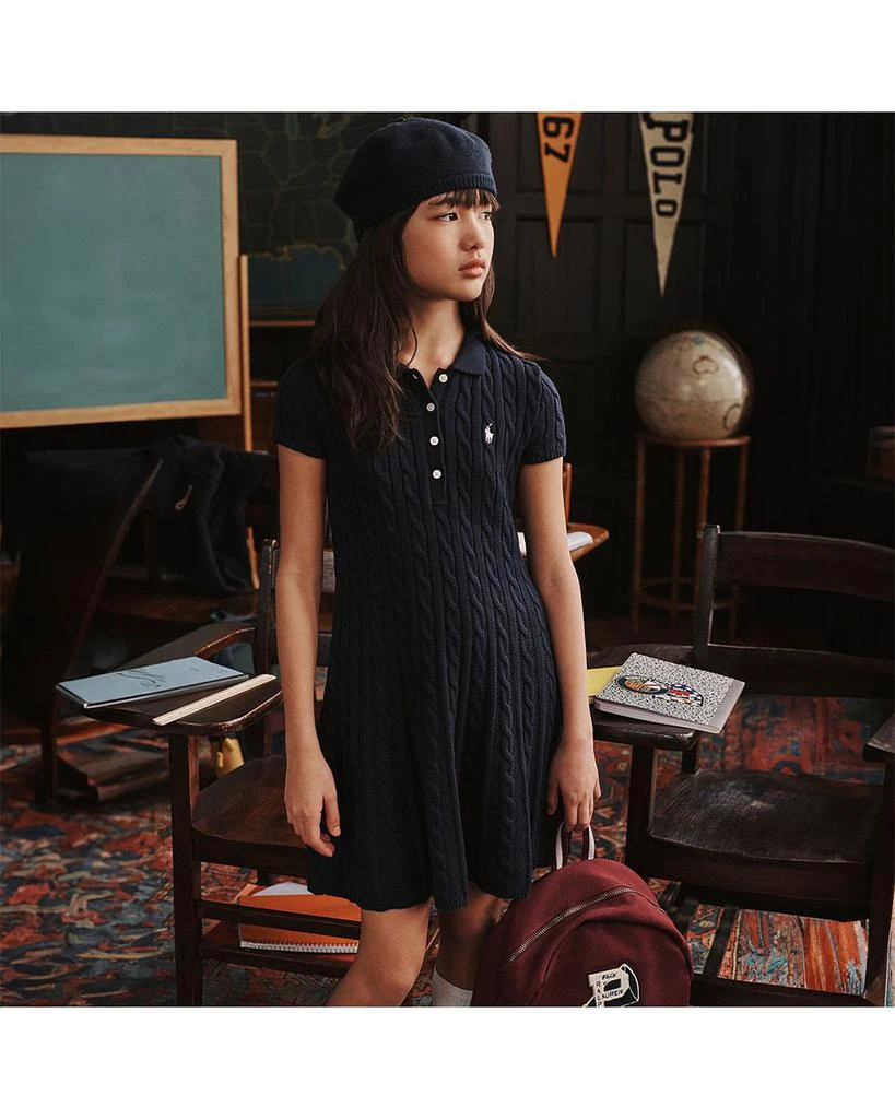 Cable Knit Sweater Polo Sweater Girls Ralph Lauren Girls' Cable-Knit Cotton  Polo Sweater Dress Little
