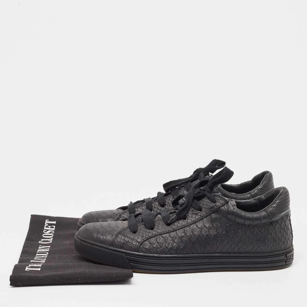 Dsquared2 Dsquared2 Black Embossed Python Low Top Sneakers Size 41 9