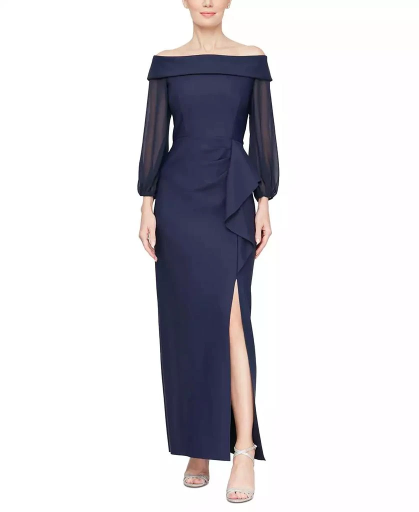 Alex Evenings Petite Off-The-Shoulder Ruffle Gown 1