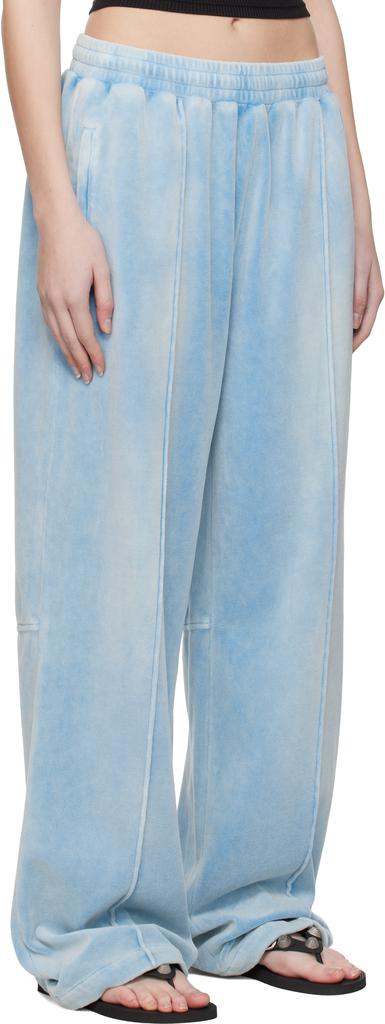 Alexander Wang Blue Crushed Velour Lounge Pants