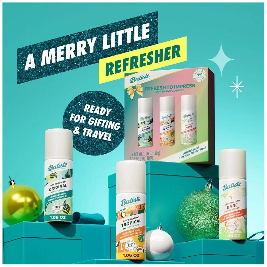 Batiste Dry Shampoo Limited Edition Mini Holiday Gift Set, Travel Size Variety Pack 4