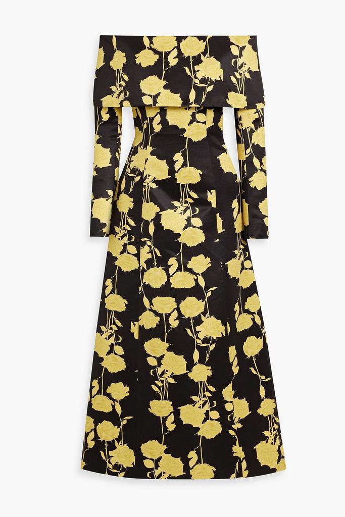 Emilia Wickstead Corey off-the-shoulder floral-print faille midi dress