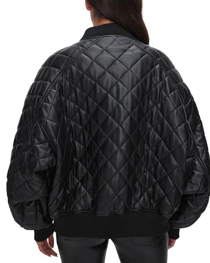 Good American Better Than Leather Quilted Bomber Jacket 4