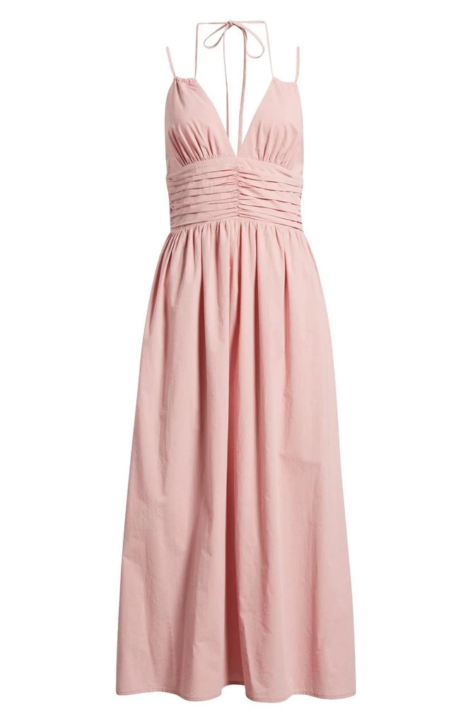 Charles Henry Ruched Halter Sundress 5