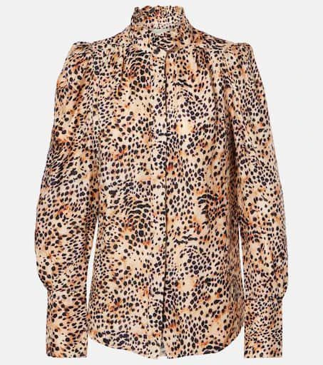 Isabel Marant Lamia leopard-print ruffled blouse 1