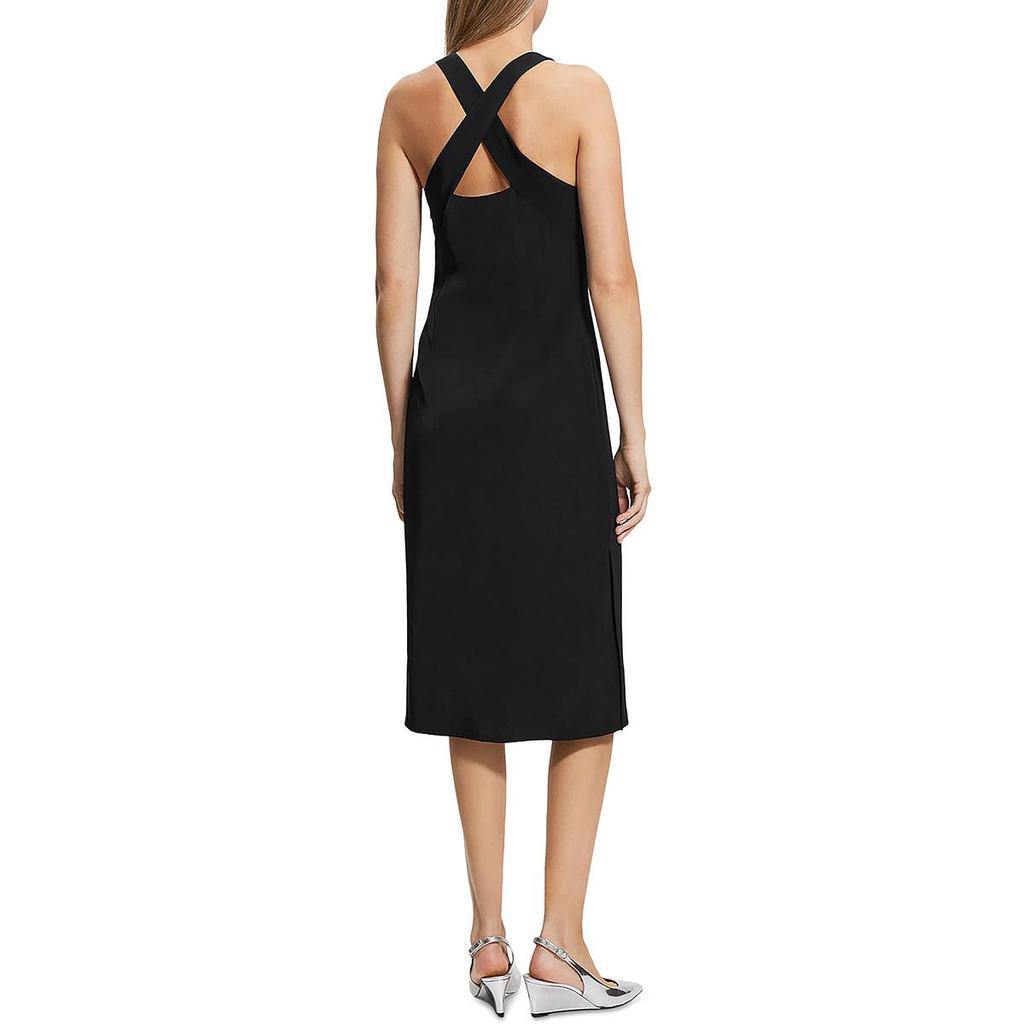 Theory Womens Crossback Short Midi Dress