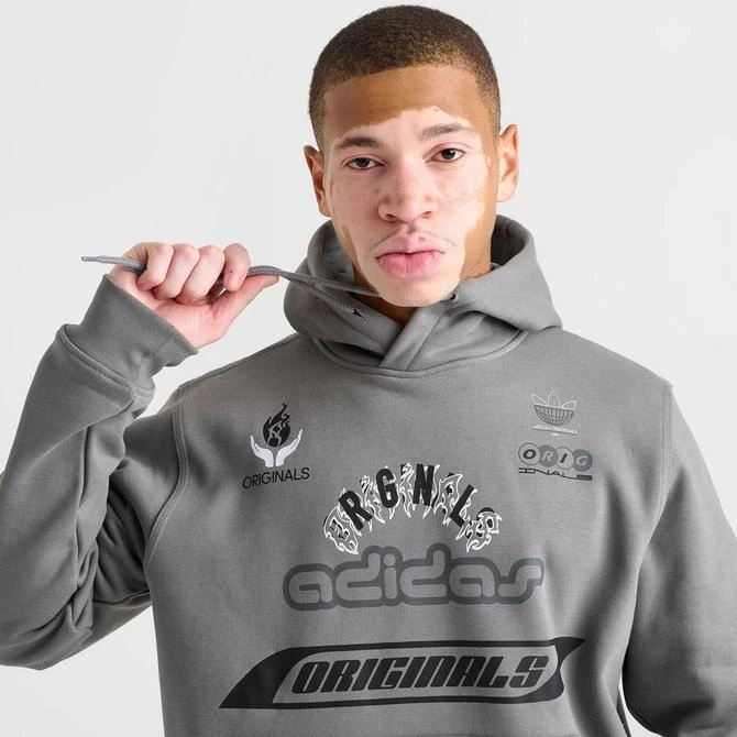 Adidas Men's adidas Originals Trefoil Essentials Moto Fleece Pullover Hoodie 4
