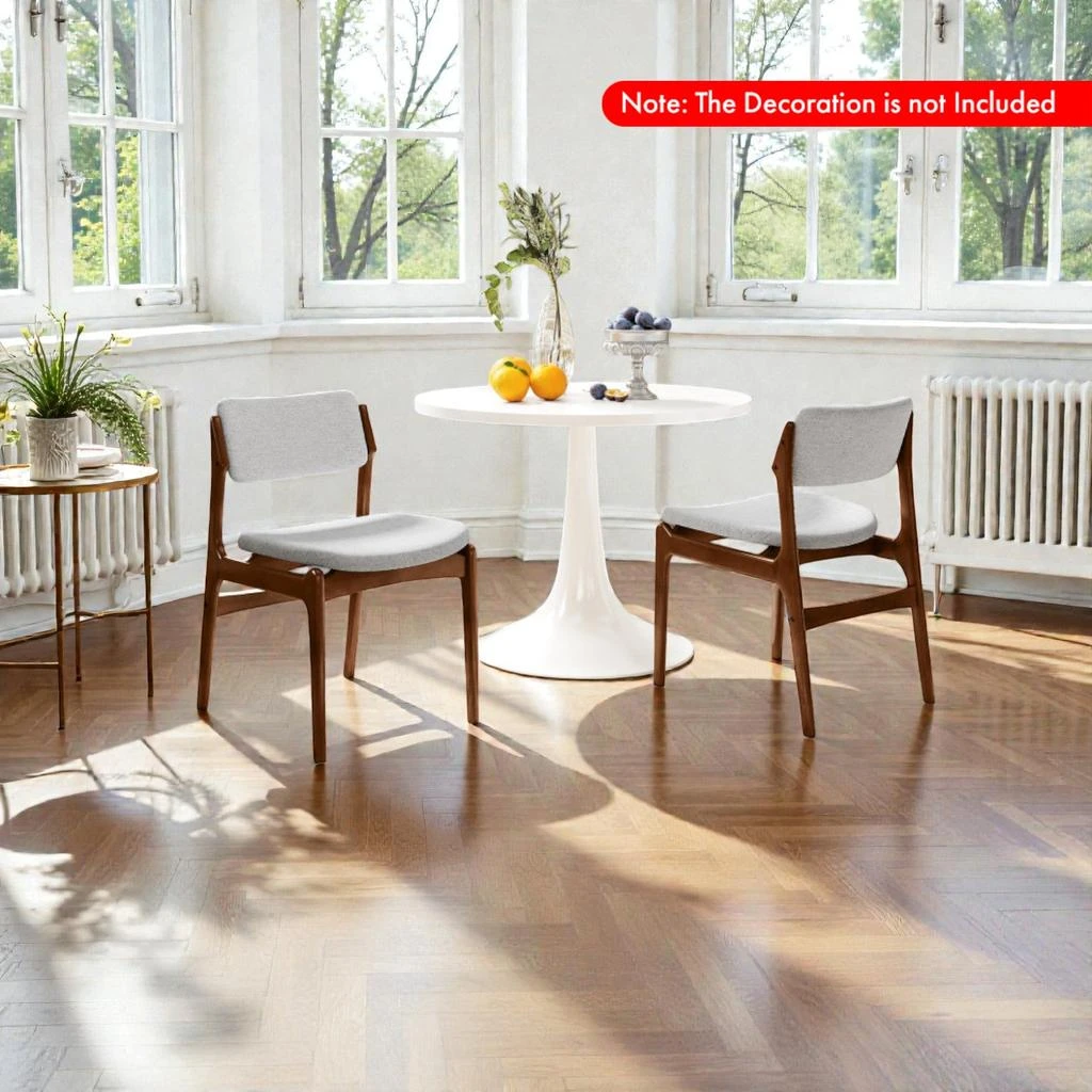 Hivvago Set of 2 Stylish Padded Chairs with Strong Rubberwood Leg Construction 2