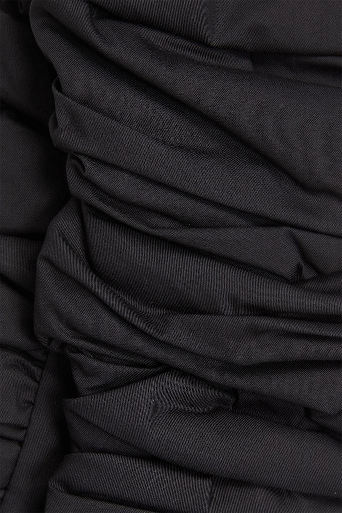 Aje Allard cropped ruched ribbed-knit and taffeta top 4