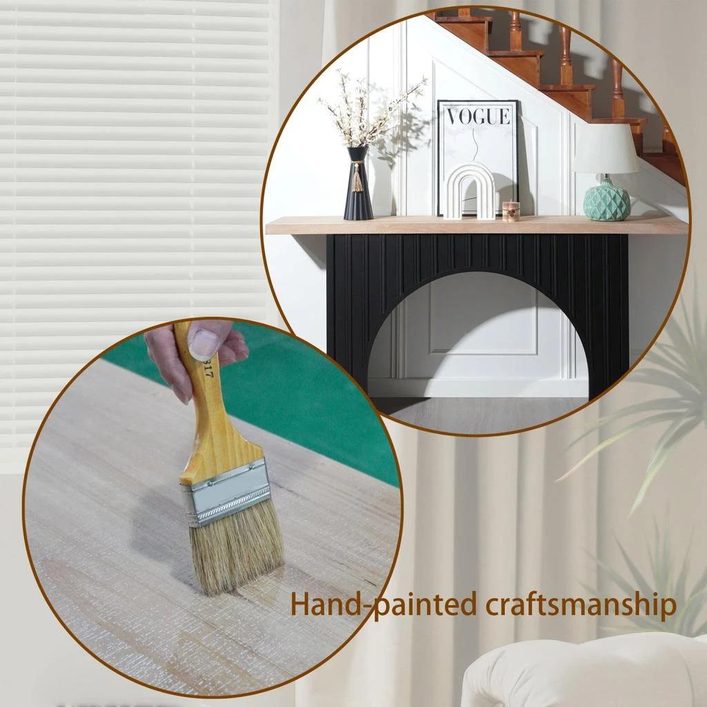 Streamdale Furniture Streamdale Modern Console Table - Black Arch 
Wood Top 3