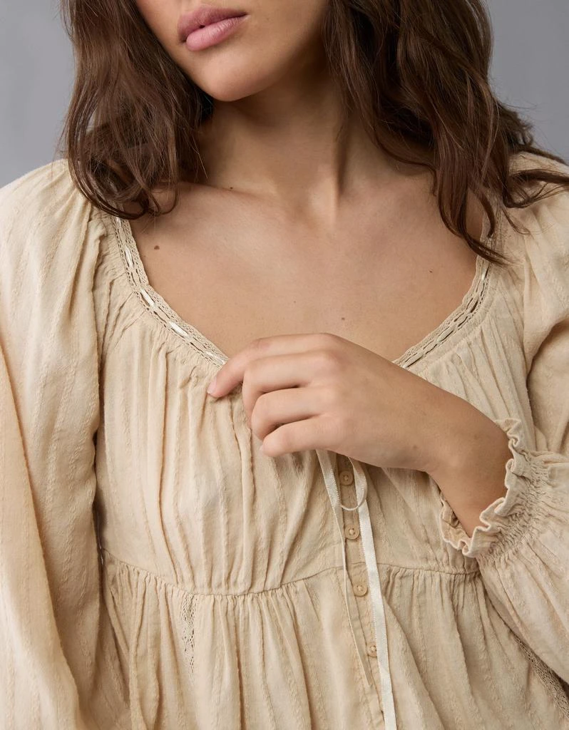 Shop AE Long-Sleeve Babydoll Blouse on Sale at BeyondStyle  Get 60% Off AE  Long-Sleeve Babydoll Blouse with Limited-Time Flash Deals, Exclusive  Discounts, and Special Offers. Enjoy Unbeatable Savings on AE Long-Sleeve