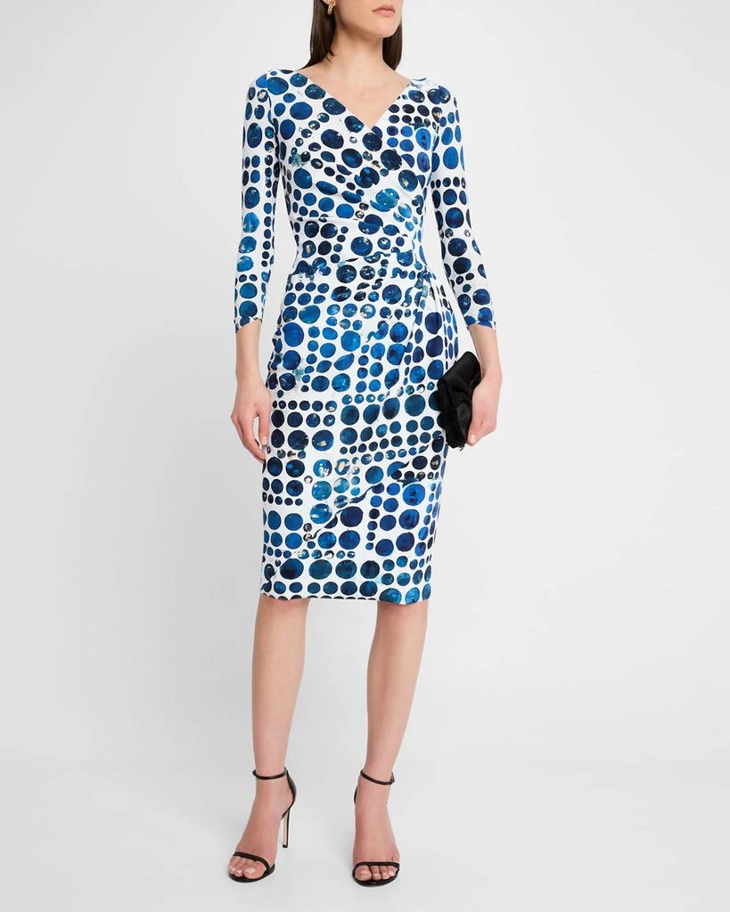 Chiara Boni Charisse Pleated Dot-Print Bodycon Dress 2