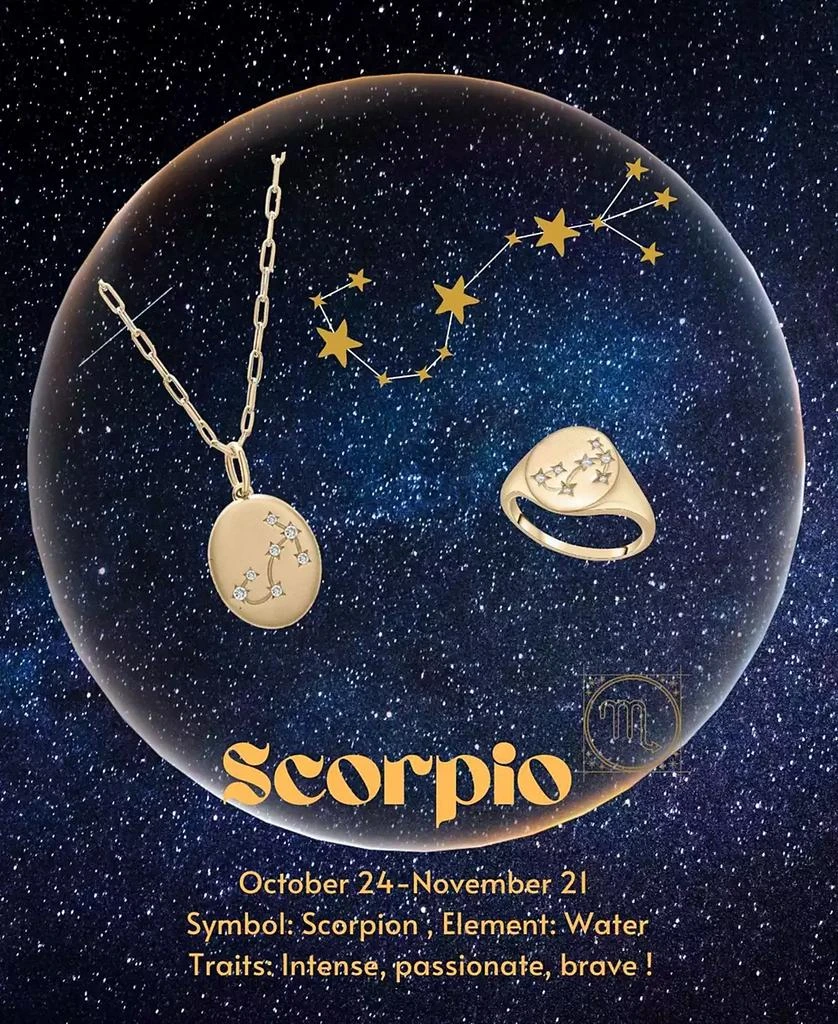 Wrapped Diamond Scorpio Constellation Ring (1/20 ct. t.w.) in 10k Gold, Created for Macy's 6