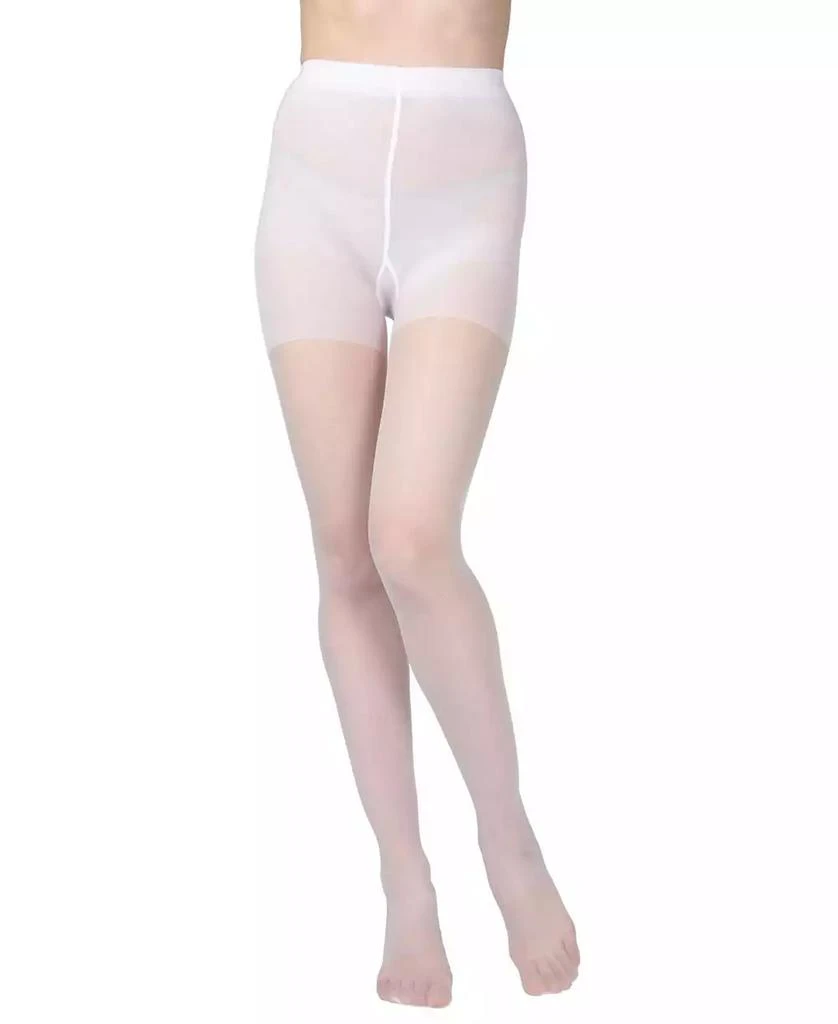 Memoi Women's Essential Control Top Satin Sheer Pantyhose 1