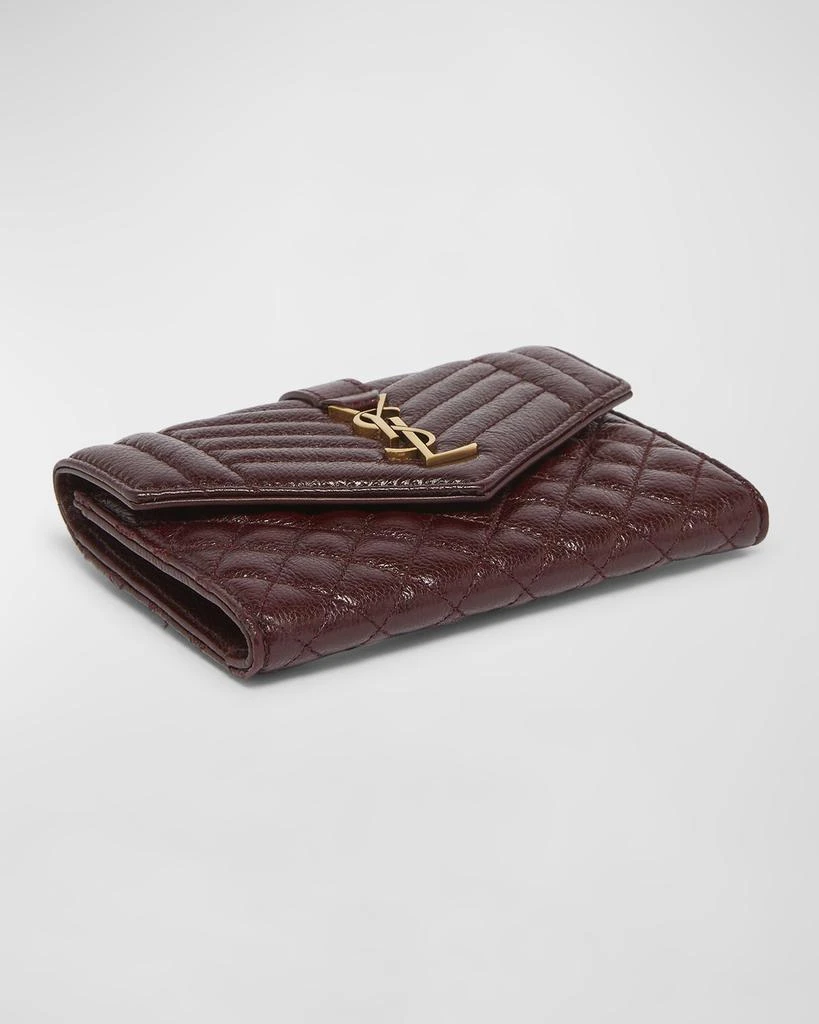 Yves Saint Laurent Small YSL Envelope Flap Wallet in Quilted Leather 2