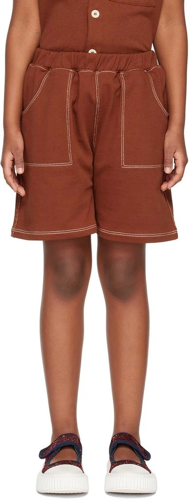Misha & Puff Kids Brown Camp Shorts 1