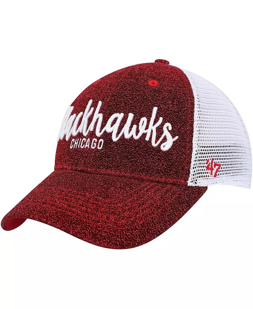 47 Brand Women's Red, White Chicago Blackhawks Encore MVP Trucker Snapback Hat