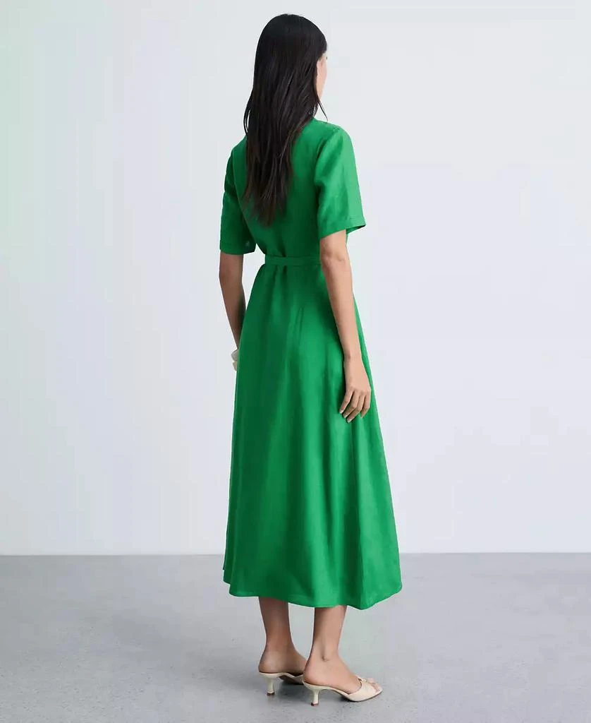 Mango Women's Belt Linen Dress 2
