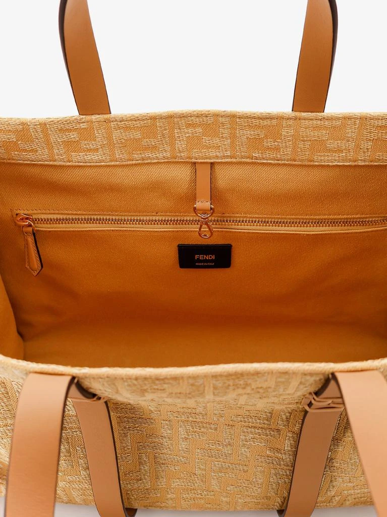 Fendi Summer Tote rafia shoulder bag with all-over FF logo 4