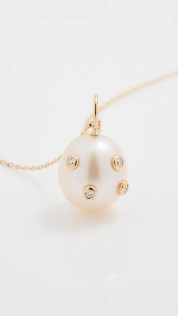 MATEO 14k Diamond Bezel Scattered Baroque Pearl Necklace 4