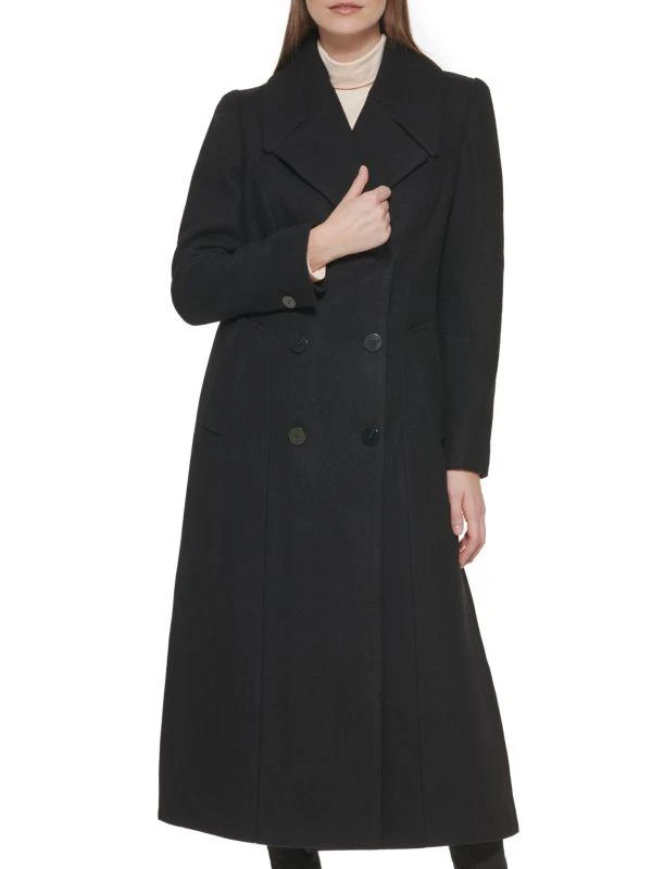 Kenneth Cole Double Breasted Long Wool Blend Coat 4